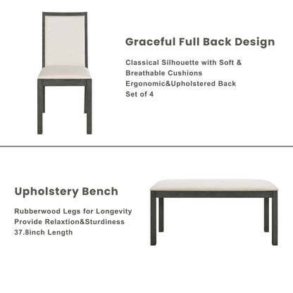 Valencia Dining Set, Set of 6 (Grey)