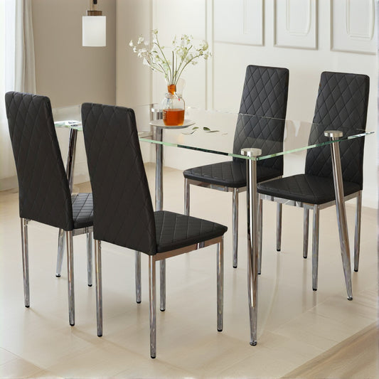 Gordon Dining Set, Set of 5 (Black)