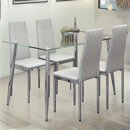 Gordon Dining Set, Set of 5 (Light Gray)