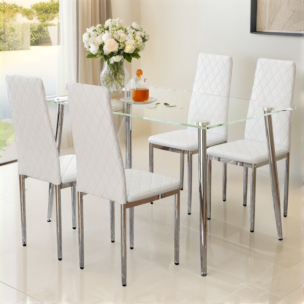 Gordon Dining Set, Set of 5 (White)