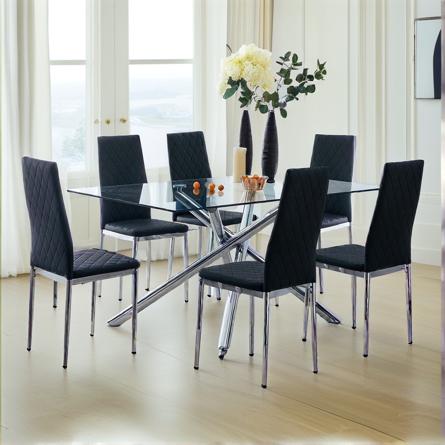 Gordon Dining Chair, Set of 6 (Black)