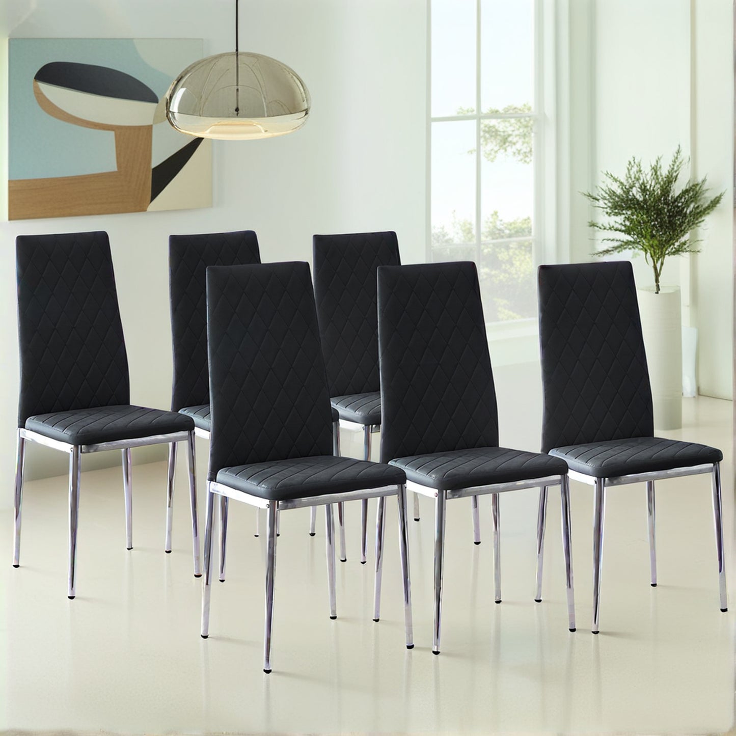 Gordon Dining Chair, Set of 6 (Black)