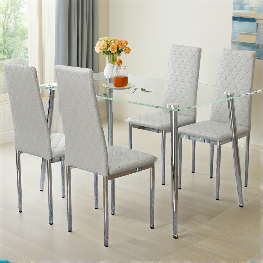 Gordon Dining Set, Set of 5 (Light Gray)